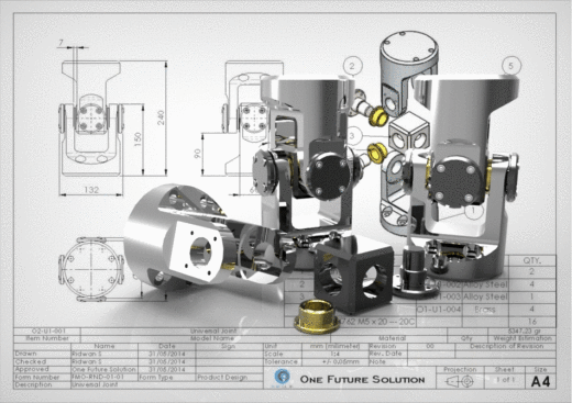 universal joint十字轴万向节3D数模图纸 Solidworks设计缩略图